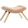 HOMCOM Pouf moderno con rivestimento in pile e gambe in legno, imbottito, per soggiorno, camera da letto, ingresso, Marrone | Aosom Italy