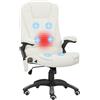 Vinsetto Sedia da Ufficio Ergonomica con Funzione Massaggio, 68 x 72 x 110-120 cm, Crema | Aosom Italy
