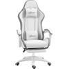 Vinsetto Sedia gaming sedia da gaming ergonomica con schienale reclinabile a 135° e supporto lombare, 65 x 65 x 121-129 cm bianco | Aosom Italy