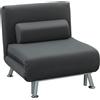 HOMCOM Poltrona Letto 3 in 1 con Schienale Regolabile e Cuscino in Tessuto Effetto Lino, Grigio Scuro | Aosom Italy