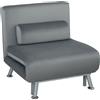 HOMCOM Poltrona pieghevole con funzione letto, poltrona relax in similvelluto, schienale regolabile, 75 x 70 x 75 cm, Grigio | Aosom Italy