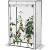 Outsunny Serra da giardino, serra da balcone, telo rinforzato in PE, telaio in acciaio, porta a scomparsa, 100 x 50 x 150 cm bianco | Aosom Italy