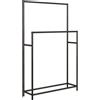 HOMCOM Portasciugamani da Terra a 2 Bracci Autoportante in Metallo, 66x20x110 cm, Nero | Aosom Italy