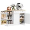 HOMCOM Buffet da cucina, mobile da archiviazione con 3 ante, cassetto, ripiani porta e ripiano regolabile, 105x40x83cm, bianco | Aosom Italy
