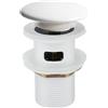 Antfly Set di scarico pop-up per lavabi in ceramica con troppopieno, set di scarico con valvola di scarico, valvola pop-up, set di scarico universale per lavabi e lavatoi (Bianco)