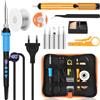 Dreamhigh® Saldatore a Stagno Kit 80W LCD Temperatura Regolabile 180-480℃ Saldatore A Stagno Professionale 14 in1 con Interruttore, Saldatore Elettrico A Stagno Adatto a principianti