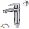 PLLYPE Rubinetto Bagno Lavabo, Miscelatore Lavabo Bagno Acqua Fredda, Rubinetto Lavandino Bagno con 60CM Tubo di Collegamento, Rubinetti Bagno Lavabo e Bidet Coppia per WC Ospiti, Bagno