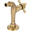Fydun Rubinetto Ottone Esterno Vintage a Parete G1/2 per Fontana Giardino, Lavanderia, Bagno, Lavatrice - Monocomando Acqua Fredda Anticato (Lungo)