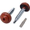 Marcopol 30 viti Torx in metallo per tetti, 4,8 x 35 mm, viti autoperforanti verniciate con rondelle EPDM (30, marrone rame RAL 8004)