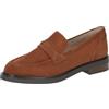 CAPRICE Mocassini da Donna in Pelle con Tacco a Blocco, Marrone (Cognac Suede), 37,5 EU