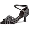 Diamant TANZSCHUHMANUFAKTUR 008-077-519, Scarpe da Ballo Donna, Schwarz Silber, 38 EU