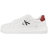 Calvin Klein Jeans Sneakers Suola Grossa Uomo Chunky Cupsole Monologo Scarpe, Bianco (White/Merlot), 40 EU