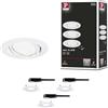Paulmann 93390 Lampada da incasso set da 3 orientabile tonda faretto da incasso dimmerabile bianco spot metallo apparecchio da incasso GU10