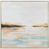 DRW Quadro su Tela Stampato Astratto con Cornice PS in Nero Bianco e Beige 80 x 5 x 80 cm, Medidas: 80x5x80cm