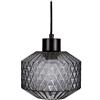 Pauleen 48125 Gleaming Smoke Lampada Max. 25W E27 apparecchio a Sospensione Look Cristallo Vetro Opaco/Nero 230V, Pendant Light