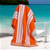 Superior Collection Luxurious Jacquard Asciugamani da Spiaggia, in Cotone Pettinato, Oversize, Cotone Spazzolato, Orange Cabana Stripe, 43 x 5 x 30 cm