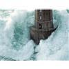 Jean Guichard - Stampa su lino, soggetto: faro e burrasca, 60 x 80 cm, multi-colour