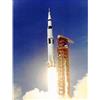 Wee Blue Coo Space Apollo 11 Launch Saturn V Rocket Blast Thrust Flame USA Art Print Poster Wall Decor 12X16 Inch