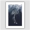 Artze Wall Art Stampa artistica geometrica con fenicottero con palme blu navy, formato A4