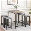 anrekl Tavolo da pranzo e sedia, tavolo da bar con 4 sedie, bancone da bar, struttura in acciaio, design industriale, tavolo da bar 100 x 60 x 90 cm, sedia da bar 30 x 40 x 65 cm, grigio cemento