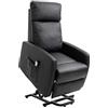 HOMCOM Poltrona Alzapersona con Telecomando, Schienale Reclinabile a 145° e Poggiapiedi in Pelle PU Nera, 67x95x105cm