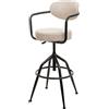 Mendler Sgabello Design Industriale Elegante HWC-H10f Acciaio Verniciato Ecopelle Avorio
