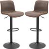 HOMCOM Set di 2 sgabelli da bar vintage regolabili girevoli con poggiapiedi in PU, colore: marrone