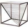 Baroni Home Tavolino Quadrato Basso da Caffè con Ripiano in Vetro e Struttura in Metallo Oro, Tavolino da Salotto e Camera da Letto, Piccolo Tavolo Elegante, 45x45x45 cm