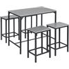 ReseeZac Tavolo da bar con 4 sgabelli da bar, set da pranzo da cucina, set tavolo da bar e sgabelli da bar, per cucina sala da pranzo soggiorno taverna, modello cemento, tavolo da bar 100x60x90 CM