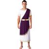 Mufeng Uomo Augustus Costume Romano Giulio Cesare Costume da Dio Greco Vestito Toga Vestaglia Costume di Carnevale FHalloween Fancy Dress Travestimento A Viola L