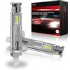 AUXIRACER H1 LED,Lampadina H1 LED Canbus 100W 22000LM,6500K 500% Brillante,1:1 Design di Ricambio Lampada Alogena,Plug and Play, Impermeabile IP68, 2 pezzi