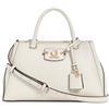 GUESS Borsa a mano Nastra con doppi manici, tracolla removibile e logo centrale Bianco Bianco off white