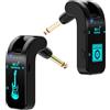 Tiandirenhe Sistema wireless per chitarra, 2,4 GHz, con 8 canali, ricaricabile, per chitarra elettrica, basso, strumenti a fiato, 48 K/16 bit, trasmissione in tempo reale (nero)