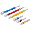 BGS 74424 | Serie di adattatori per trapano | colorati | attacco esagono esterno 6,3 mm (1/4) | 6,3 mm (1/4), 10 mm (3/8), 12,5 mm (1/2)| 75-150 mm | 6 pz.