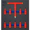 BGS 70217 | Modulo per carrelli portautensili 2/3: serie di chiavi a bussola per elettricisti | 12,5 mm (1/2) | profilo a T (per Torx) T20 - T55 | 10 pz.