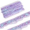 GORGECRAFT Nastro In Organza Elasticizzato con Frange In Rete Plissettata Viola Da 11m*3cm con Volant Arricciato Paillettes Pizzo In Chiffon per Artigianato In Stoffa Cucito per Feste Nuziali Ricamate