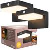 Brendz Lampada da Esterno con Sensore di Movimento, 400 Lumen, Resistente all'Acqua IP44, 2 pezzi, 2 Modalità di Illuminazione, Luce Bianca Calda 3000K, Applique Solare da Esterno, Lima