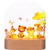 Marstey Luce notturna personalizzata per bambini, a LED, a forma di animale, con penna cancellabile, con nome fai da te, lampada da comodino portatile, per ragazze, ragazzi, compleanno, Natale,