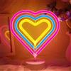 Looklight Insegna al neon arcobaleno a forma di cuore, luci artistiche da parete, luce notturna a LED per bambini, insegna al neon a LED, decorazione da parete, bar, regalo