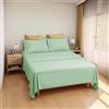 Etrexonline Set Lenzuola Matrimoniali 4 Pezzi per Letto 150x190/200cm, Completo Lenzuola Microfibra Traspirante Ultra Morbido - Include 1 lenzuolo sopra, 1 lenzuolo con angoli e 2 federa - Verde
