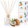 DIUFJAG Profumatore per Ambienti 100ml - Noce di Cocco,Diffusore Profumo Ambiente con 6 Bastoncini di Fragranza,Diffusore di Fragranze per Bagno,Appartamento,Decorazione della Casa