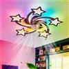 Dfiacn Nero RGB Lampadario Con Ventilatore Da Soffitto Con Telecomando APP, Bambino Cameretta Lampadario Ventilatore Reversibile 6 Velocità Dimmerabile Ventola Soffitto Con Luce Memoria Silenzioso
