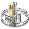 Nuptio Vassoio per Trucco Cosmetico Vassoio per Profumo, Vassoio Decorativo con Gioielli Vanity Specchio, Organizer per Comò, Portacandele d'Argento Vassoio per Decorazioni per la Casa Nozze Bagno