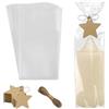 KQOZG Set di 50 sacchetti in cellophane 12,5x27,5 cm OPP con 50 etichette regalo kraft e spago per confezionare candele, dolci e biscotti per matrimoni e feste di San Valentino