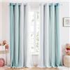 Deconovo Tende Oscuranti per Interni per Cameretta Bambini, Tende Termiche Isolanti per Camera da Letto Doppio Velo, 2 Pezzi 140x280 CM, Sfumatura Blu Pavone