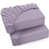 Utopia Bedding Set di 2 Lenzuolo con Angoli Una Piazza e Mezza Francese - 160x200cm - Lavenda - Microfibra Spazzolata - Lenzuolo Sotto con Angoli Elasticizzato