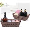 Winter Shore Ceste in Vimini Marrone (Set di 2) - Cesti Portaoggetti con Manici - Cestini Bagno - Cesto Portaoggetti per Scaffali - Cestini Decorativi in Rattan