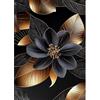 AIRDEA Fiore nero Diamond Painting, Foglie d'oro Diamond Painting Kit Completo, Diamantini Crystal Art Hobby Creativi Adulti Decorazione per Casa 30x40 cm