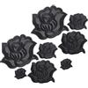 XZEIT 8 toppe da applicare con rose, toppe termoadesive rosa, toppe in tessuto rosa nera, toppe di riparazione di fiori di rosa, ricamate con ferro da stiro, da cucire, per abbigliamento, giacche, jea