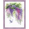 RIOLIS - Glicine 1672, Punto croce 30x40cm, Punto croce kit da ricamare, Disegni da ricamare, Embroidery kit, Set punto croce, Kit ricamo punto croce